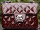 Chanel Classic Mini Flap Bag Royal Patent Leather A1115 Silver