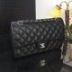 Chanel 2.55 Series Flap Bag in Original Lambskin Leather - Black Silver 1113