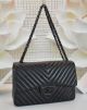 Chanel Boy Flap Bag in Sheepskin with Chevron Quilting - Black
