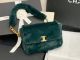Chanel Shearling Lambskin Flap Bag with Gold-Tone Metal in Green