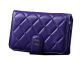 Chanel Matelasse Bi-Fold Wallet Sheepskin Leather A31506 Purple