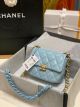 Replica Chanel Mini Shoulder Bag Lambskin Gold-Tone Metal AS3205 Sky Blue-Chanel Brand