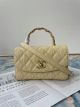 High Quality Chanel Mini Flap Bag with Top Handle in Cream Color