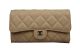 Chanel Tri-Fold Wallet in Original Cannage Pattern Leather - Apricot