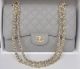 Chanel Jumbo Double Flap Bag Grey Cannage Pattern Gold A36097