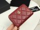 Chanel Classic Card Holder in Burgundy Grained Calfskin & Gold-Tone Metal