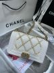 BOY CHANEL Crumpled Calfskin & Gold-Tone Metal Handbag A67086 White - Chanel Brand