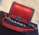 Chanel Red Python Leather Boy Flap Shoulder Bag A66094