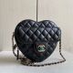 Chanel 2022S Love Heart Lambskin Crossbody Bag Black AS3191Y