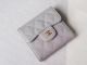 Luxury Chanel Tri-Fold Wallet in Grey Leather with Cannage Pattern A48981