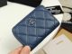 Chanel Classic Card Holder in Grained Calfskin and Silver-Tone Metal Sky Blue