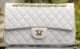 Chanel 2.55 Flap Bag in White Sheepskin Leather A37586 Gold
