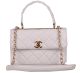 Chanel Classic White Sheepskin Leather Top Handle Bag CHA92236