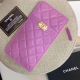 Chanel Boy Lavender Calfskin Leather Card Holder AP1482
