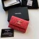 Chanel Red Calfskin Card Holder AP2038