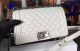 Chanel White Calfskin Leather Boy Flap Shoulder Bag A8708 Silver