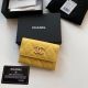 Chanel Yellow Calfskin Card Holder AP2038