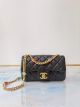 Replica Chanel Flap Bag in Black Lambskin with Resin and Gold-Tone Metal - AS2380