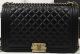 Boy Chanel Flap Bag in Original Black Sheepskin Leather A67088 Gold
