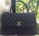 Chanel Classic Top Handle Bag with Original Cannage Pattern in Black