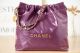 Chanel 22 Handbag in Calfskin and Gold-Tone Metal - Dark Purple