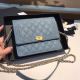 Boy Chanel Blue Clutch with Chain A84433 - JK4856