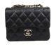 Chanel Classic Black Mini Flap Bag with Cannage Pattern and Gold Detail