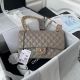 Chanel Classic Lambskin Handbag with Gold Metal Hardware in Grey Color