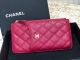Chanel Calfskin Leather Card Holder with Gold-Tone Metal Trim