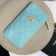 BOY CHANEL Calfskin Leather Card Holder AP1482 Light Blue