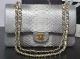 Imitation Chanel 2.55 Series Flap Bags in Grey and White Python Leather - A1112SA Gold