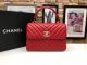 Chanel CC Red Lambskin Top Handle Flap Bag V92236 Gold-Tone Metal
