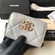 Chanel 19 Zip Card Bag Grey AP0949
