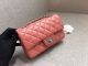 Chanel Classic Mini Flap Bag in Original Sheepskin Leather - Pink with Silver Chain