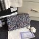Chanel Tweed and Silver-Tone Metal Classic Handbag A01112 Grey Pink