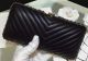 Chanel Chevron Evening Bag in Black Sheepskin Leather A69404