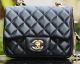 Imitation Chanel Classic Mini Flap Bag in Sheepskin Leather - Black