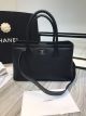 Chanel Calfskin Black Bag A91868 Silver-Tone Metal - Authentic Chanel Bag