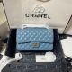 Chanel Lambskin Classic Handbag in Blue with Gold Metal Hardware 01112