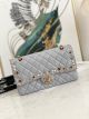 1:1 Chanel Classic Handbag Lambskin & Gold Metal AS1112 Gray