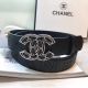 Wide Calf Leather Belt from Chanel with 32mm 56609