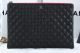 Chanel Black Leather Clutch Bag Cannage Pattern