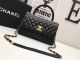 Chanel Classic Top Handle Bag in Black Original Leather with Gold Hardware