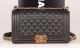 Boy Chanel Flap Shoulder Bag in Black with Original Cannage Pattern, A67086 and Gold Hardware