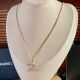 Chanel Necklace with Quilted CC Pendant Charm in Gold Tone Brass
