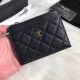 Chanel Classic Card Holder in Black Grained Calfskin and Gold-Tone Metal A84105