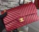 Chanel 2.55 Series Flap Bag in Burgundy Lambskin Chevron Leather Gold Encryption