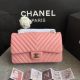 Chanel Lambskin Leather Flap Shoulder Bag 1112V Cherry Pink Silver Chain