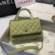 Chanel Coco Mini Flap Bag with Top Handle in Avocado Green A92995