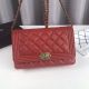 Chanel Top Handle Flap Bag in Original Red Sheepskin Leather